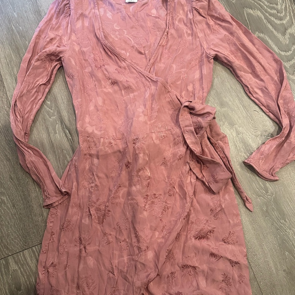 Elegant Pink Wrap Dress